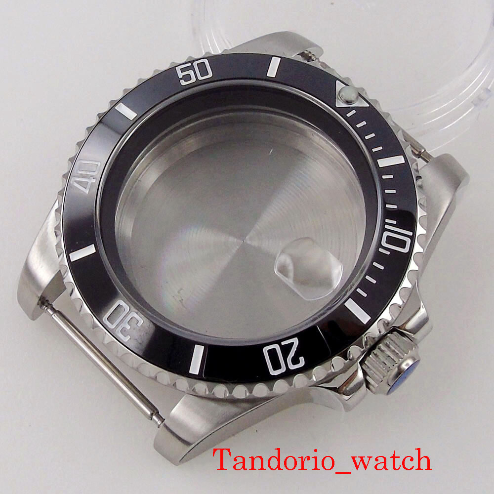 New For NH35 NH36 Silver Color Sapphire Glass 40mm Watch Case with chapter ring