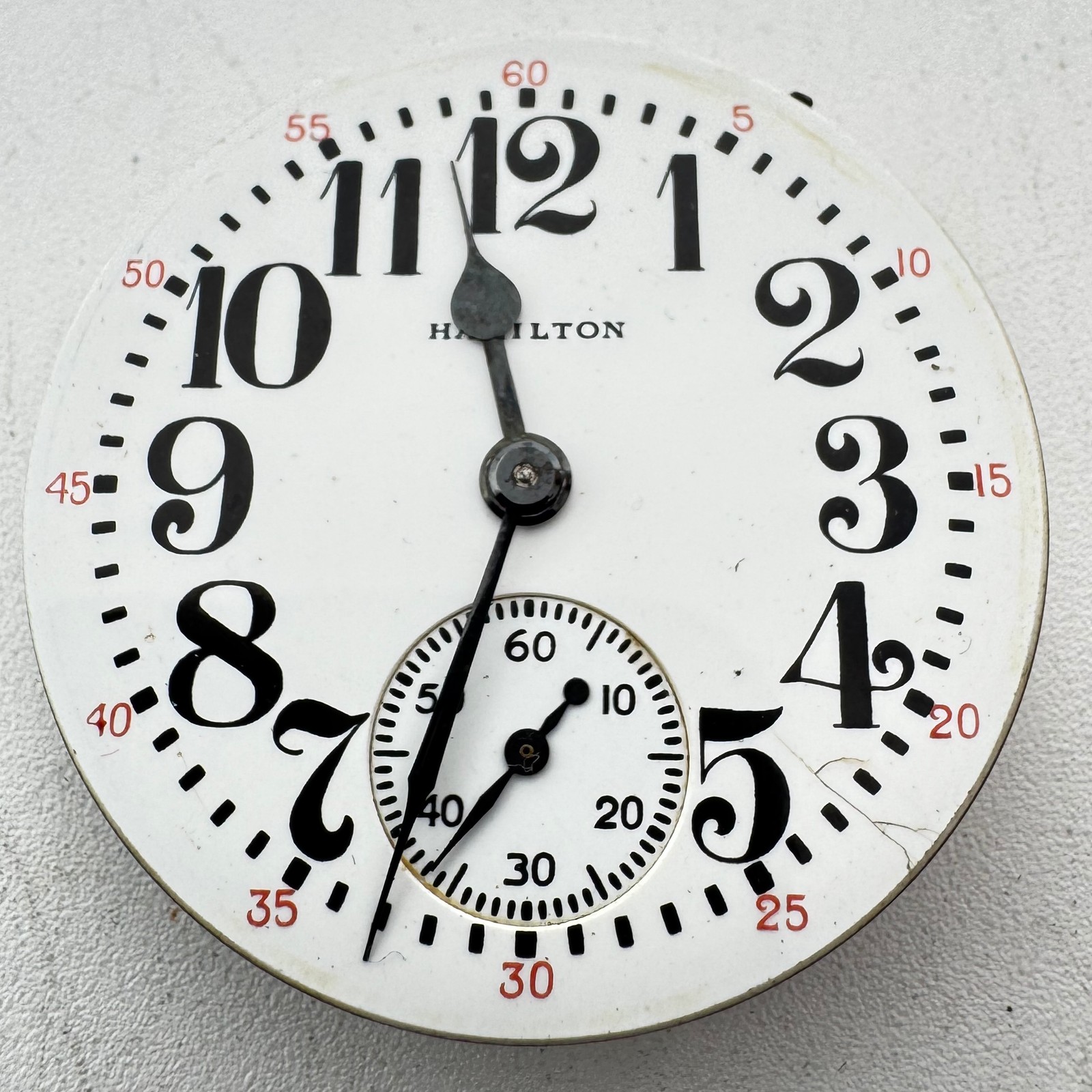 Vintage 16s 1951 Hamilton Blind Man Dial Railroad Pocket Watch Movement 992B USA