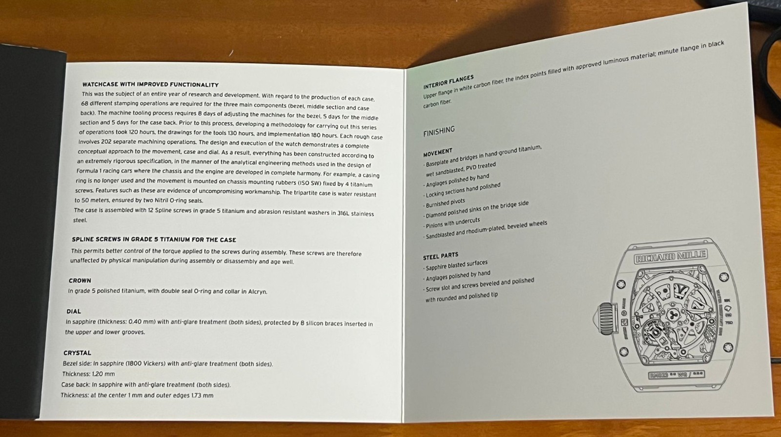 Richard Mille Technical Specification For RM 023