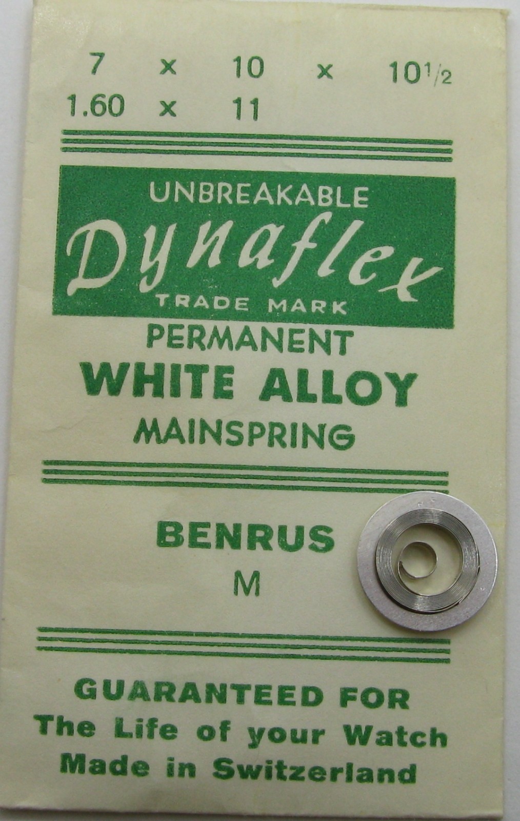 Benrus M Eta 640 … part: mainspring #770 * white alloy *