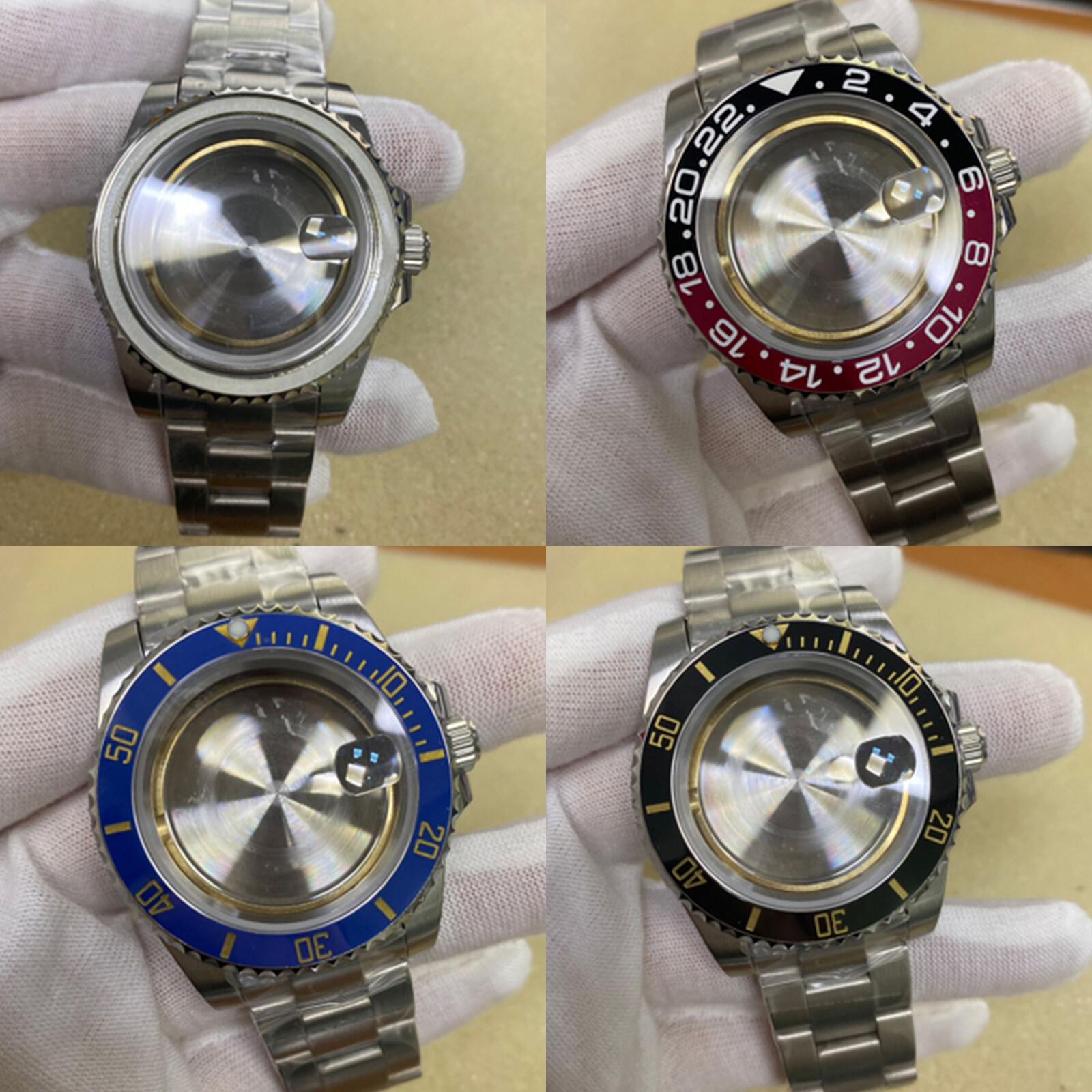 40MM Stainless Steel Bezel Watch Case w/ Band Strap for ETA 2836 Watch Movement