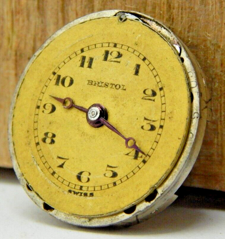 Vintage Bristol watch co 15 jewel 2 adjustment openface pocket watch movement