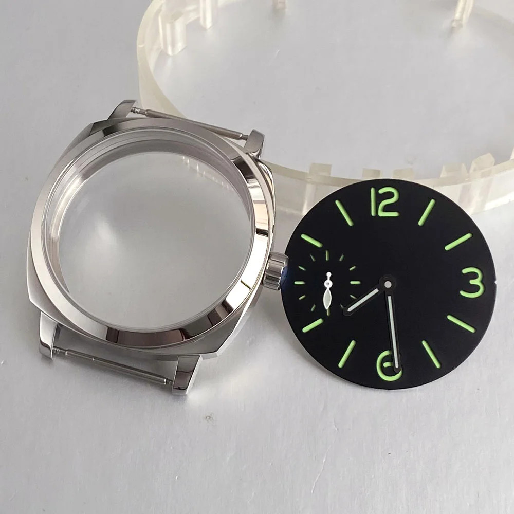 Tandorio New 42mm Stainless Steel Square 6497 Watch Case For ETA 6497 ST3600
