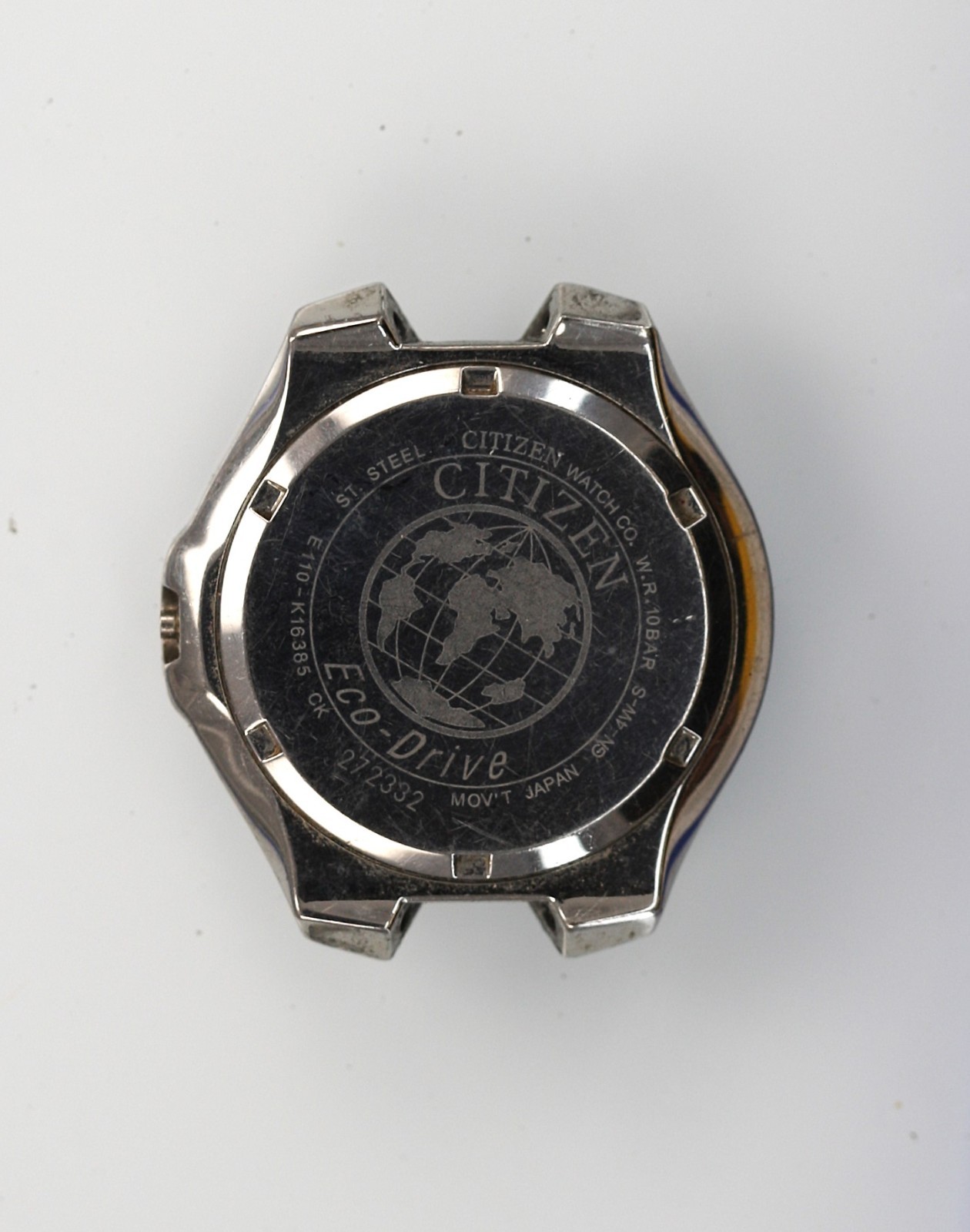 Citizen Eco Drive Watch Men Silver Stainless St Date Blue Solar NON-WORKING C-34