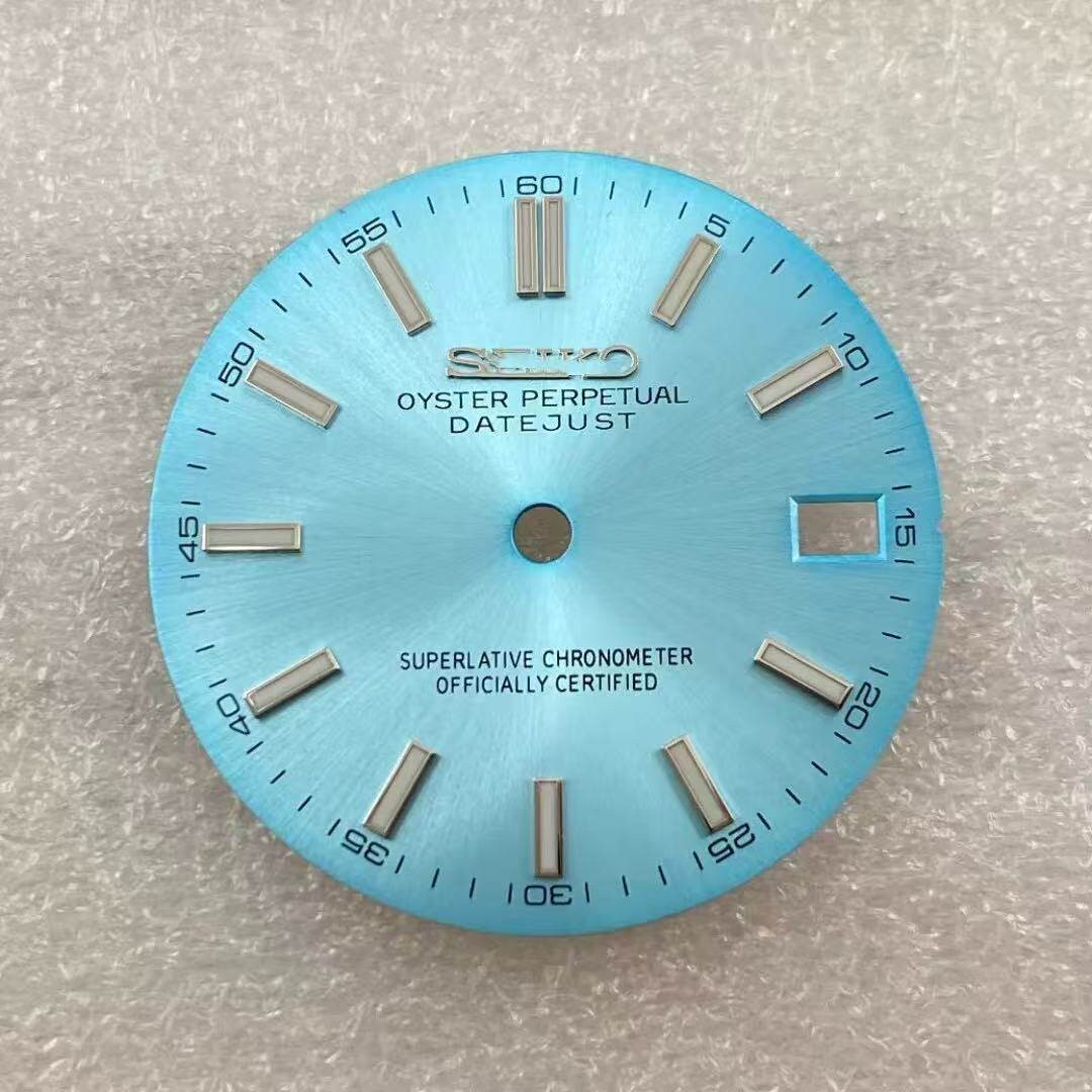 28.5mm Sun Pattern Watch Dial Blue Green Lume for Nh35 Nh36 Movement Accessories