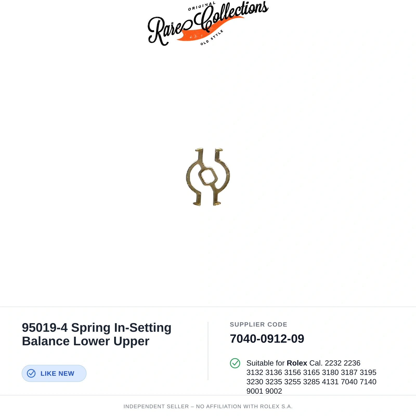 95019-4 Spring In-Setting Balance Lower Upper for Rolex (cod. 7040-0912-09) — Ex