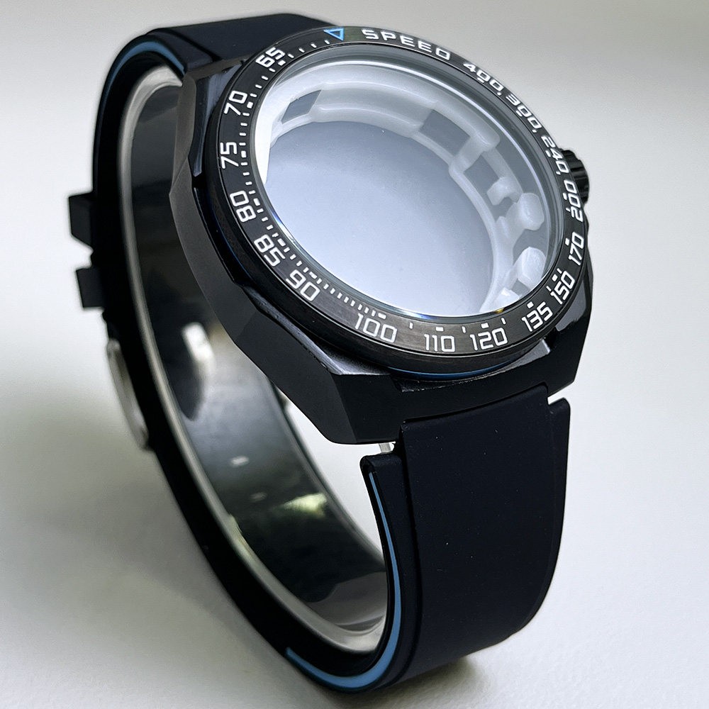 42mm Black Stainless Watch Case Mineral Glass for Vk63 Vk67 Movement Watch Parts