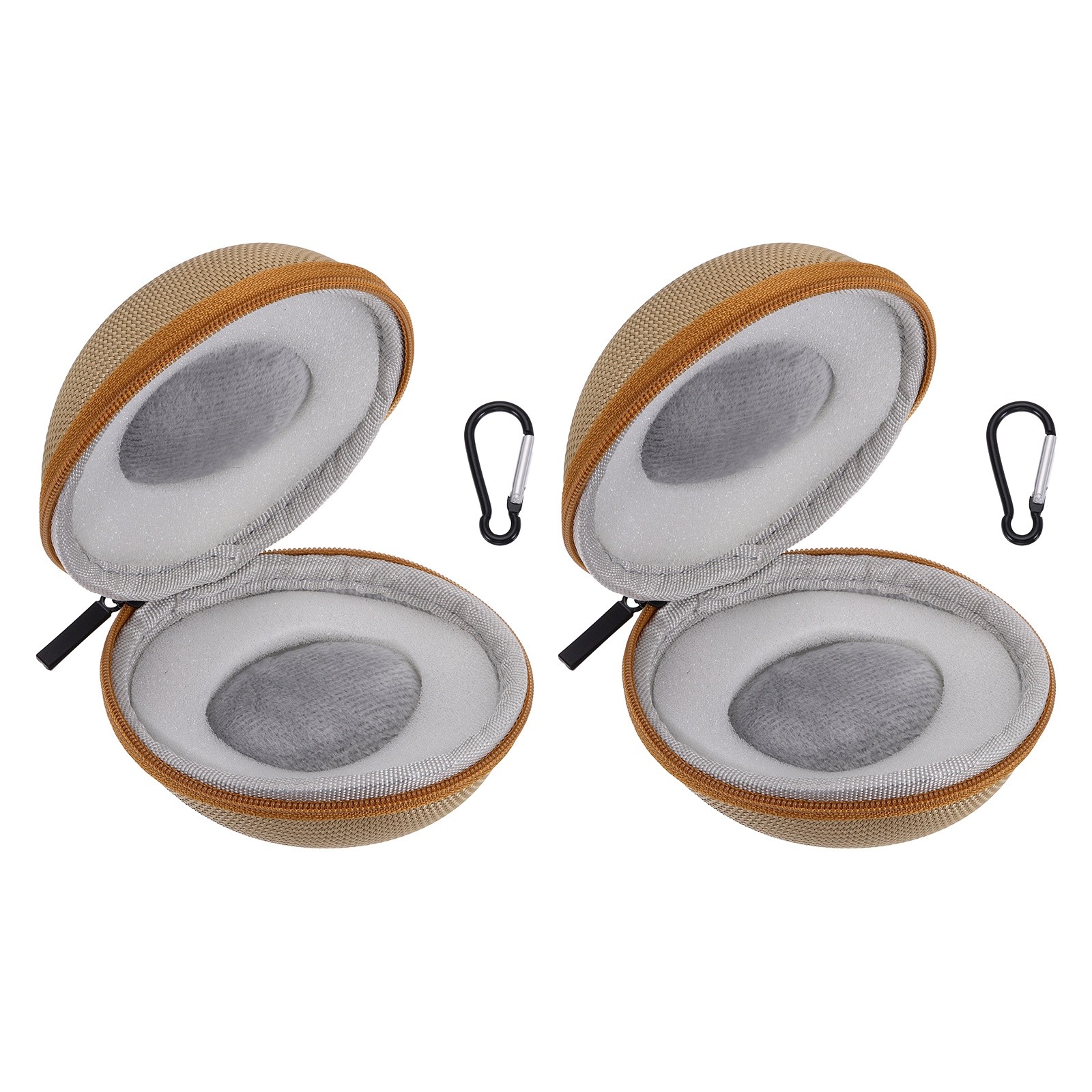 2pcs Watch Travel Case 1 Slot Velvet Watch Storage Box Up to 50mm / 2 Inch, Gold