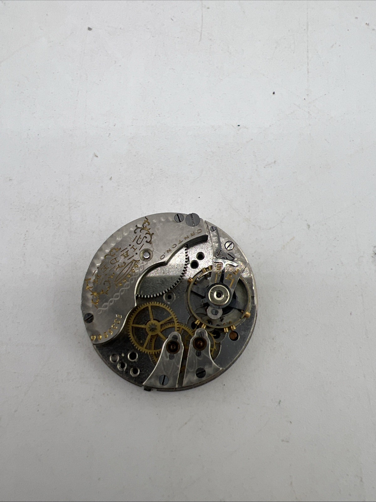 Antique Hampden Diadem Pocket Watch Movement For Parts or Not Working