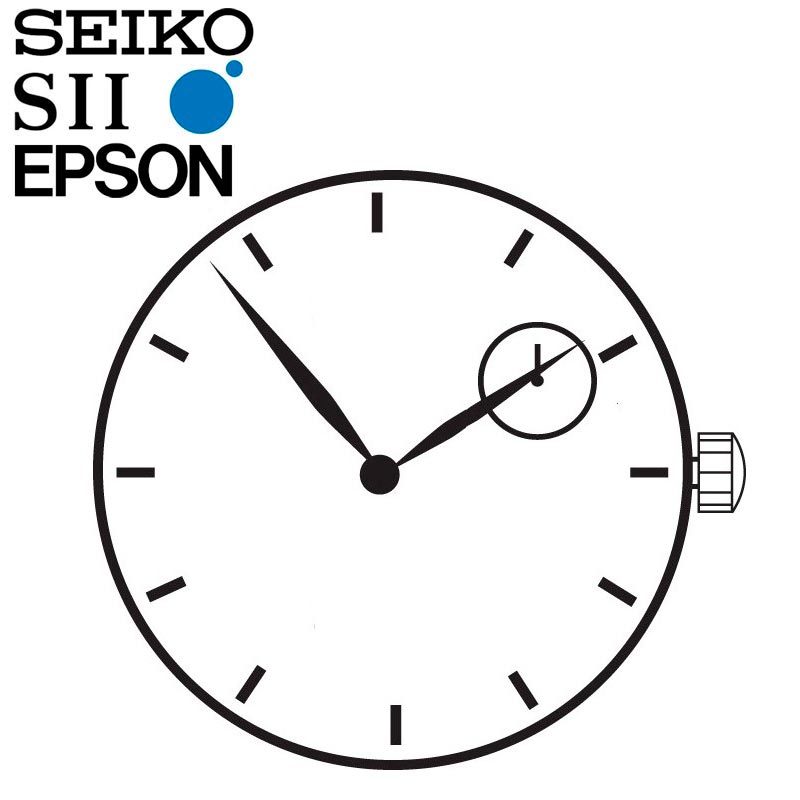 Japan SII / TMI / Epson VD72-HCP2 Watch Movement, 10 1/2 Ligne, 2 Hands, Ht 5.78
