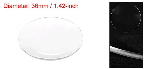 Watch Glass Sapphire Crystal Lens Single Dome 36mm Dia. 1.3mm Thickness Clear