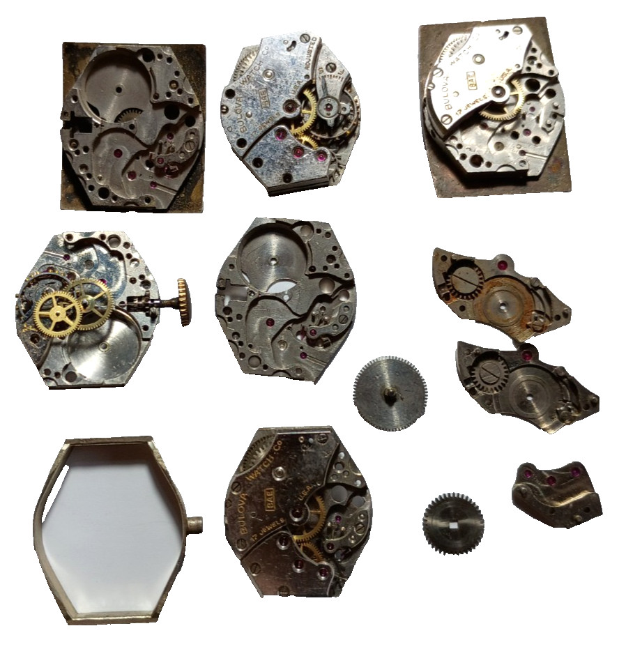 Bulova 8AE Watch Parts Lot Watchmaker partial movements
