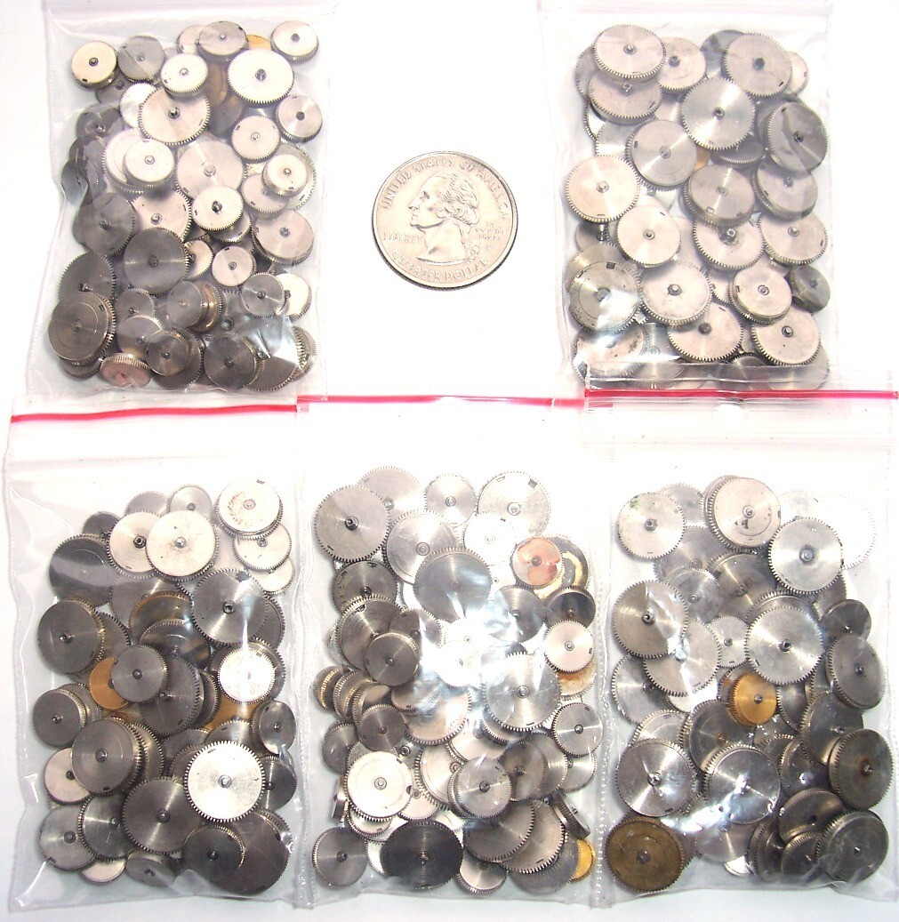 50 grams (70+ pcs) of watch MAINSPRING BARRELS WHEELS Steampunk parts repair