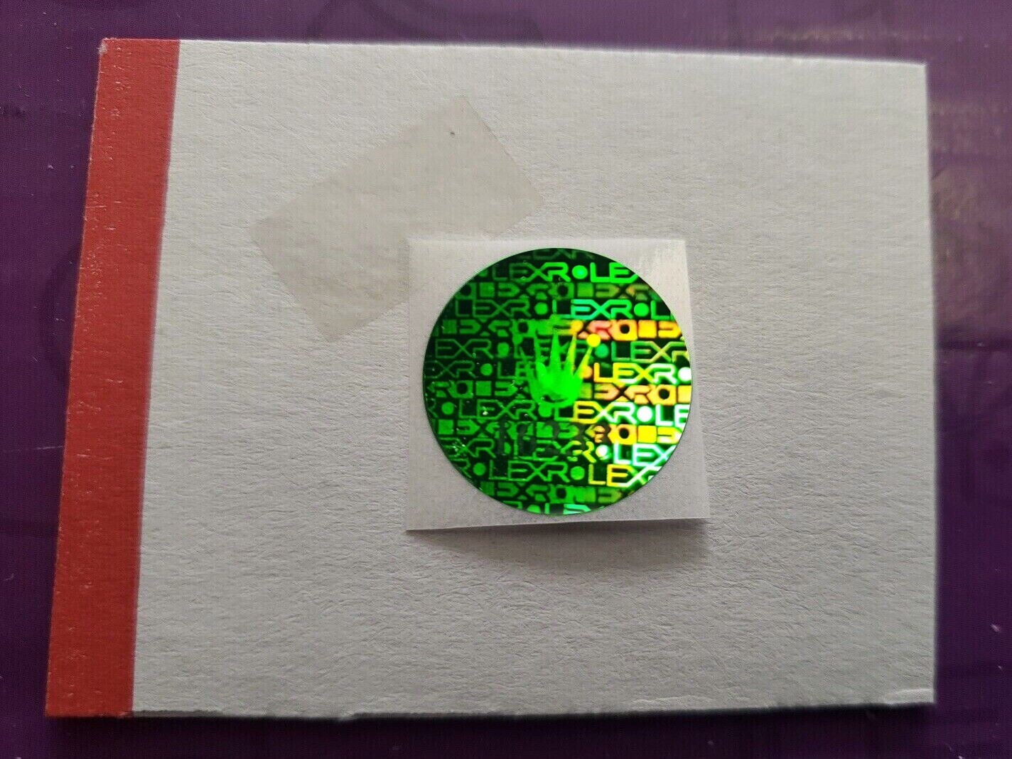 Rolex Day Datejust Green Case Back Hologram Sticker 19mm diameter