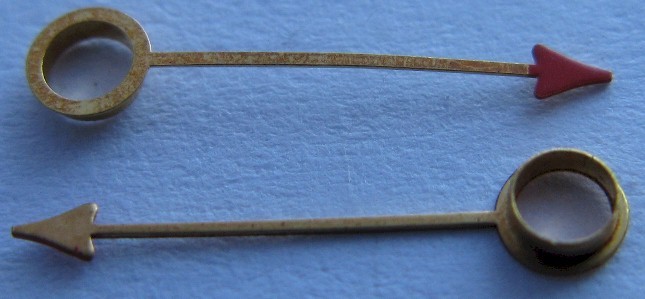 Hand for Calendar Watch gold tone & red arrow 12 mm