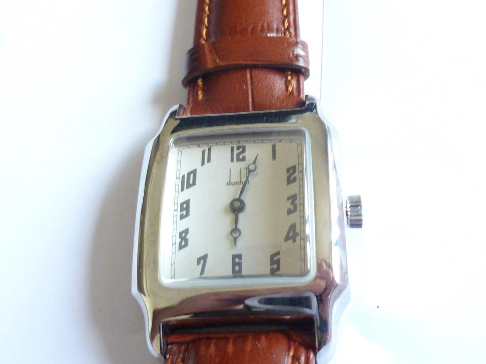 Vintage NOS DUNHILL Men’s Rectangular Steel Wristwatch Manual ETA 28mm x 39mm