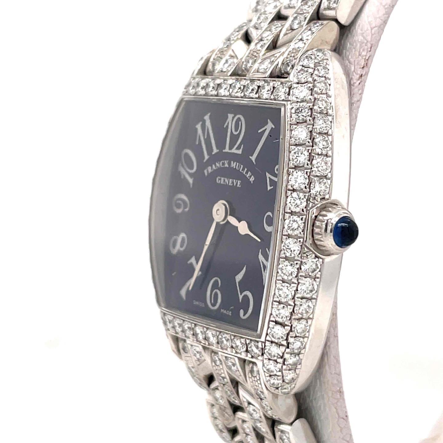Franck Muller Cintree Curvex Quartz 22mm 18k WhiteGold Factory Diamond 2251 QZ D