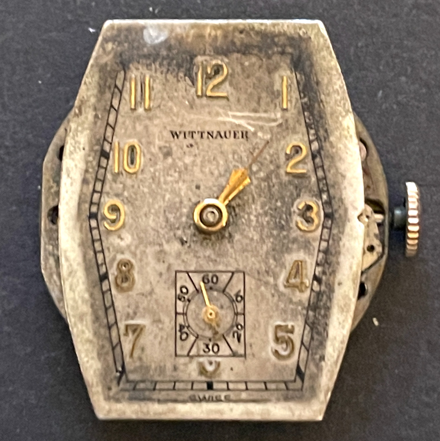 Vintage Wittnauer Cal 10T Men’s Watch Movement Good Balance 10 T 15j Swiss
