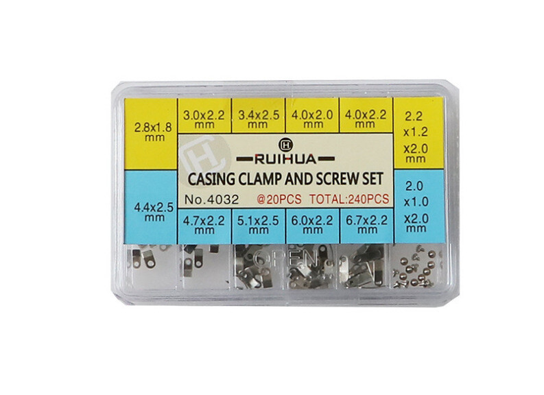 12 Sizes Casing Clamp and Screw Set Watch Repair Parts For ETA 2836/2834/2846