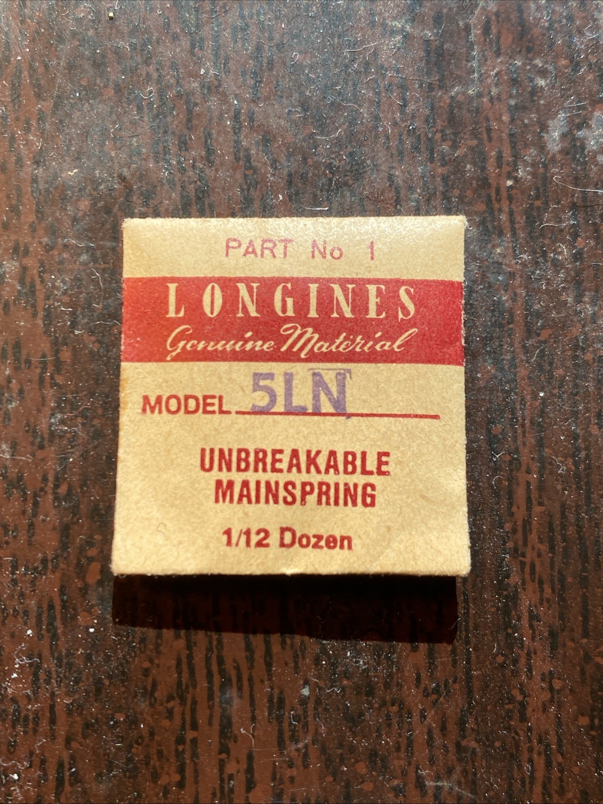 LONGINES MODEL 5LN, PART No. 1, MAINSPRING New Old Stock
