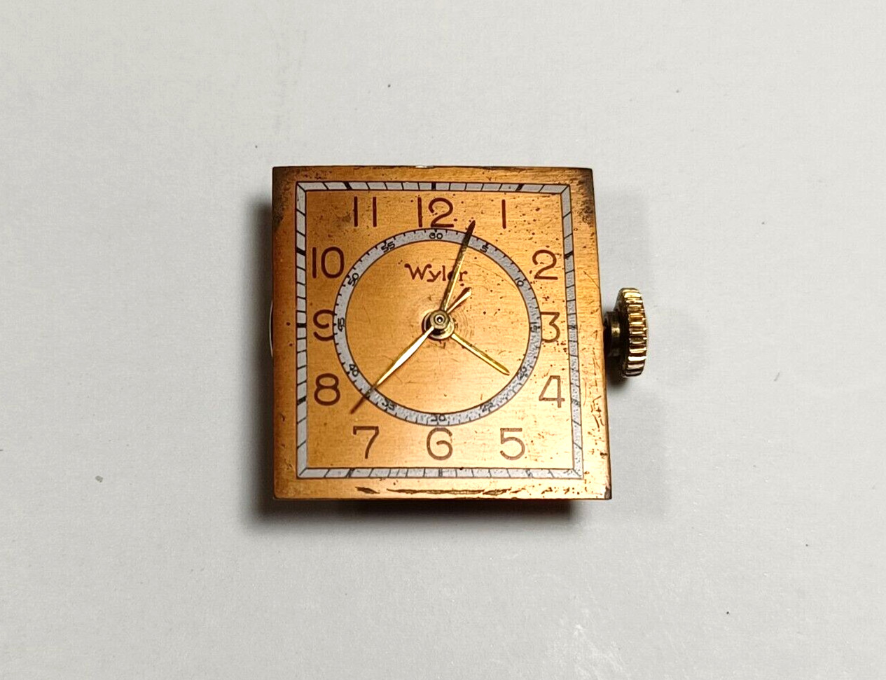 Vintage Wyler Men’s 17 Jewels Brown Face – Works – Watch Only