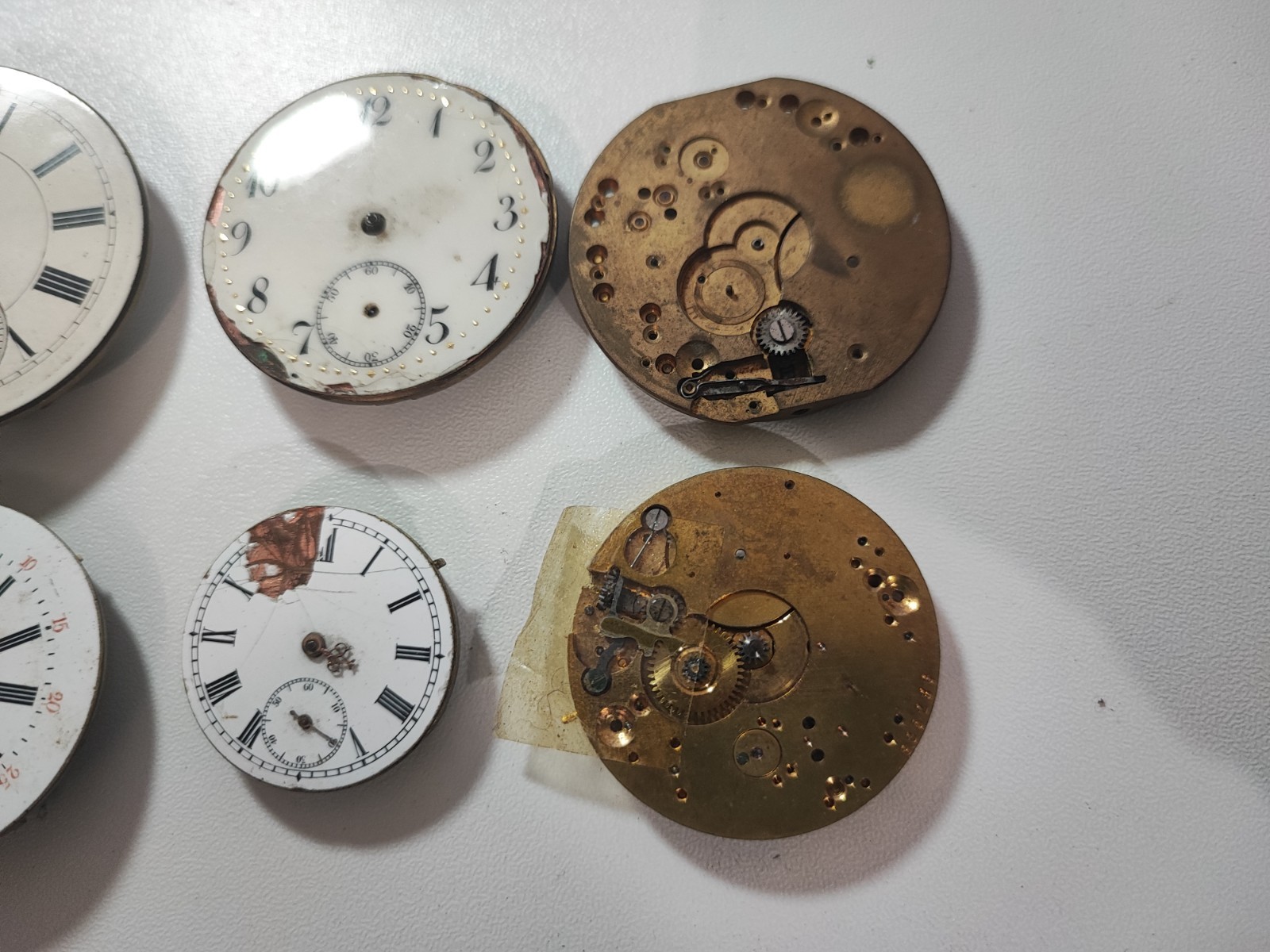 Pocket Watch lot – Watch movement – main plate platina for parts and spares
