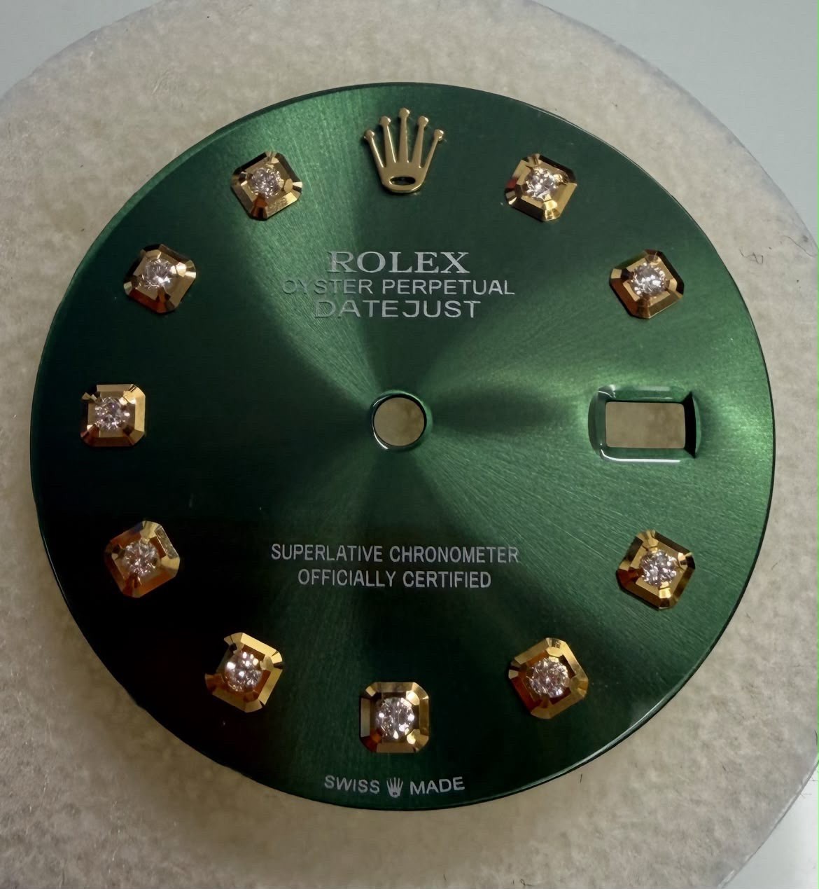Rolex Mens 36mm Datejust Custom Green Diamond Dial For Ref 16013-16233-116233