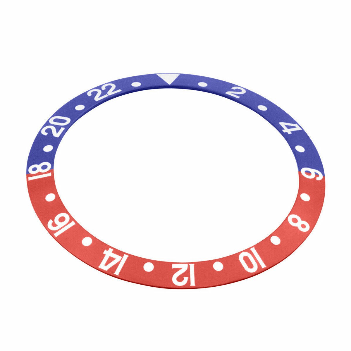 REPLACEMENT BEZEL INSERT BLUE/RED PEPSI FOR WATCH 37.50MM X 30.50MM