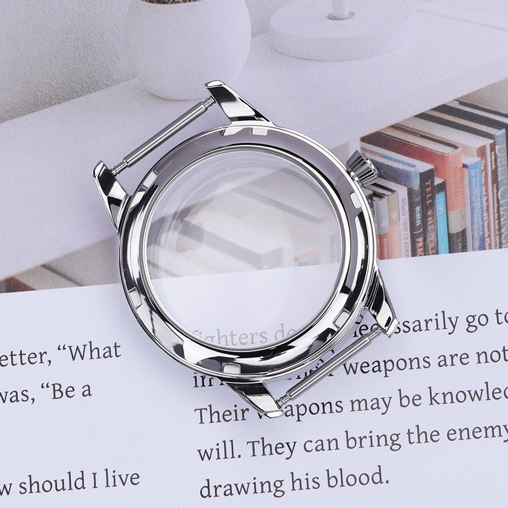 FEIYASHI 33mm/40.6mm Polished Steel Diver Watch Case Silver For Seiko NH35 NH36