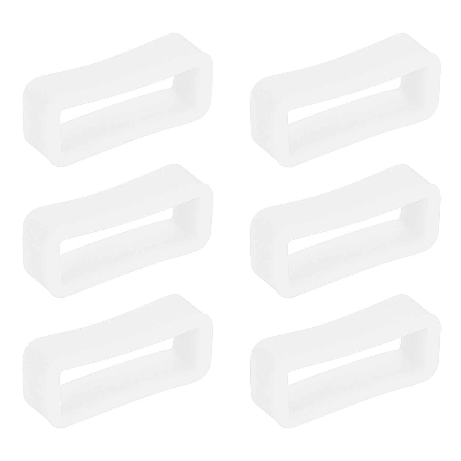 6pcs 18mm silicone watch band with rings, transparent for watches