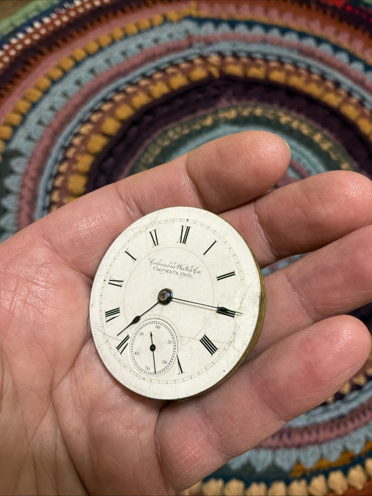 Antique Columbus Watch Co. 18s Pocket Watch Movement For Parts or Repair