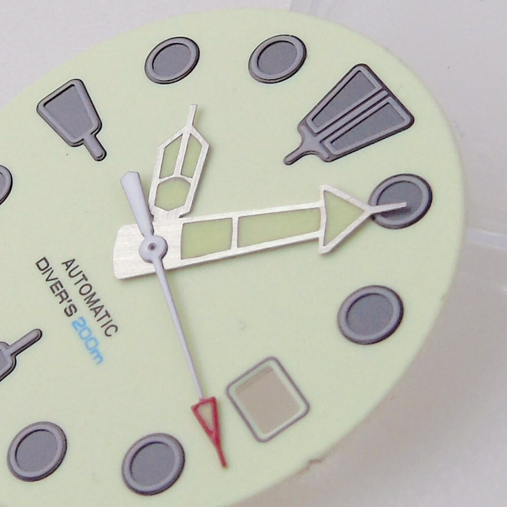 Full Green Luminous 29mm Watch Parts Fit Automatic NH35A NH36A Creamy Dial Hands