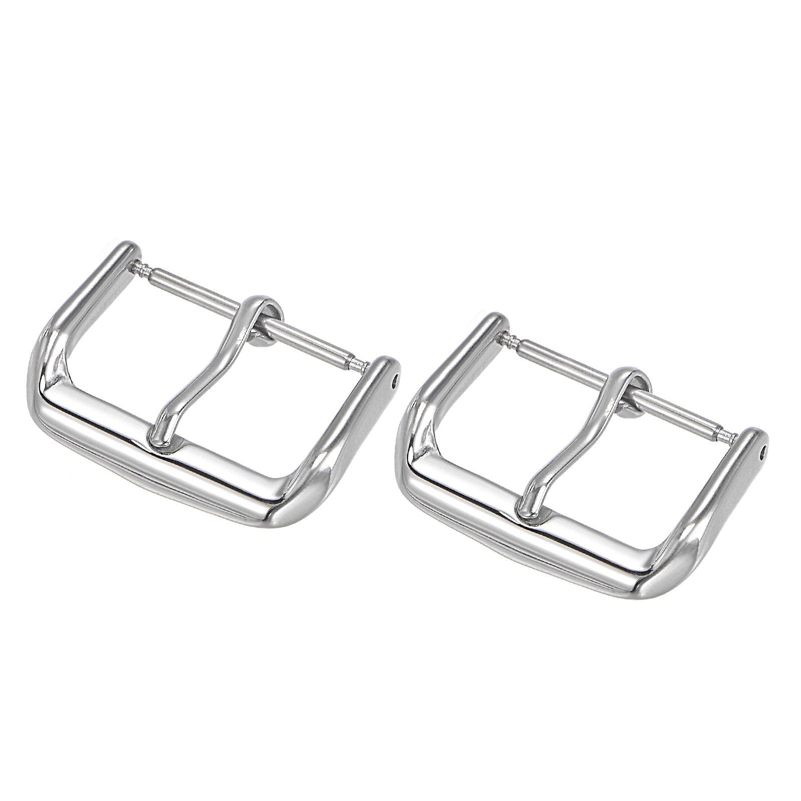 Buckle strap watch, 316 polished steel, silver for 20mm 2pcs