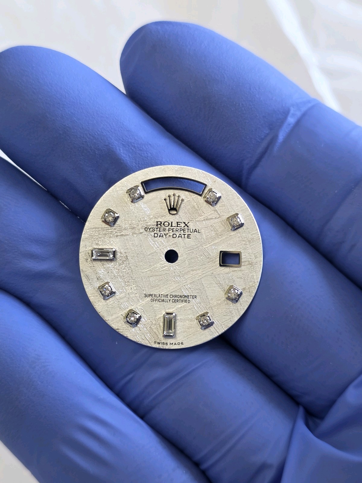 Custom Meteorite Diamond Dial for Rolex White Gold Day-Date 18239 118239 36mm