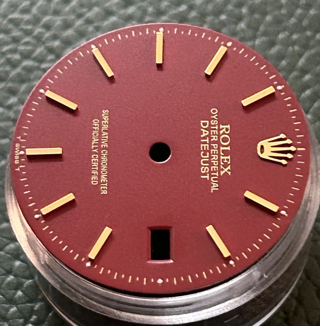 Rolex Mens Datejust Custom Oxblood stick Dial For 36MM Models 16013 16018 16233
