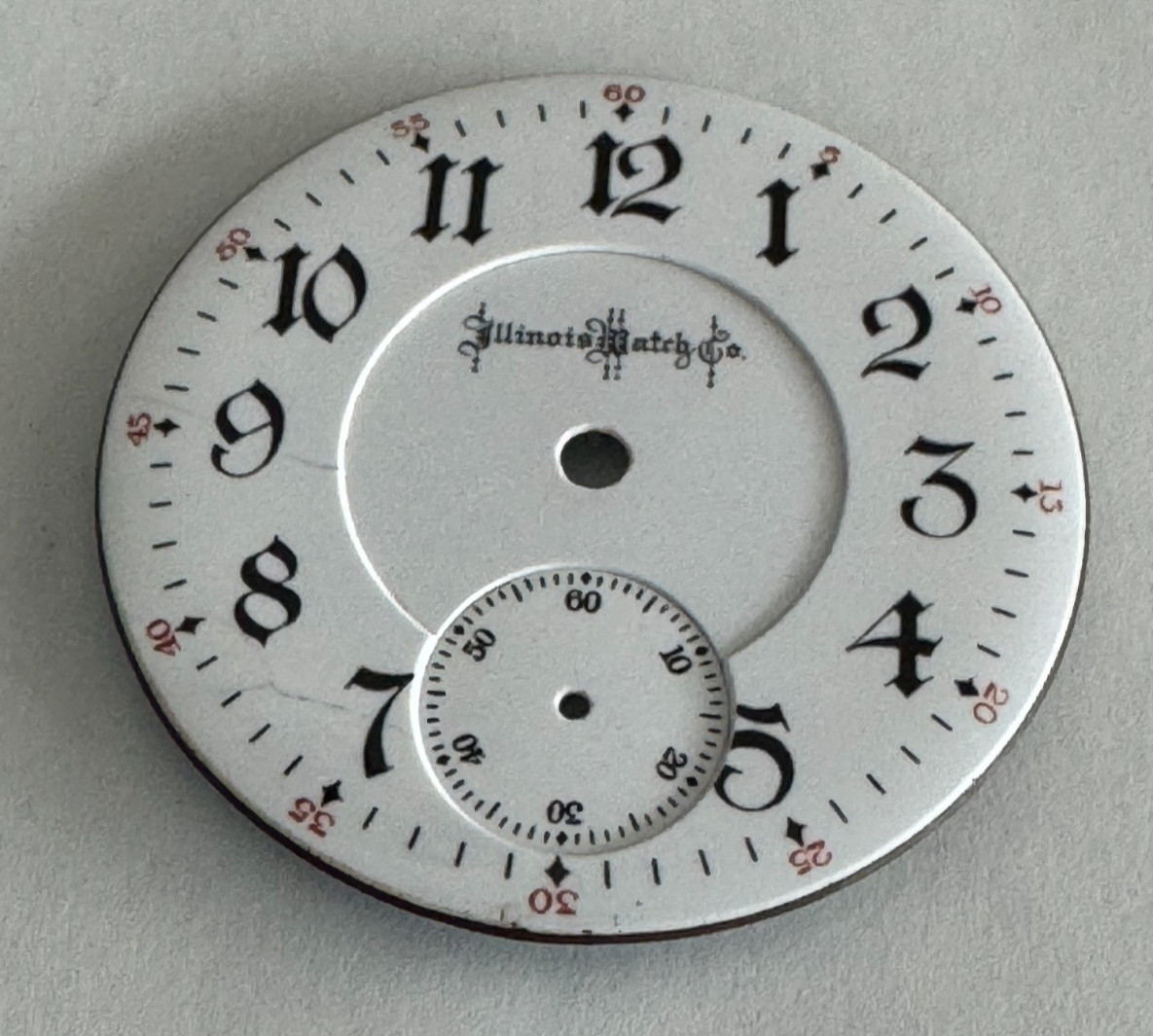 VINTAGE 18 SIZE ILLINOIS RAILROAD POCKET WATCH PORCELAIN GOTHIC DIAL!