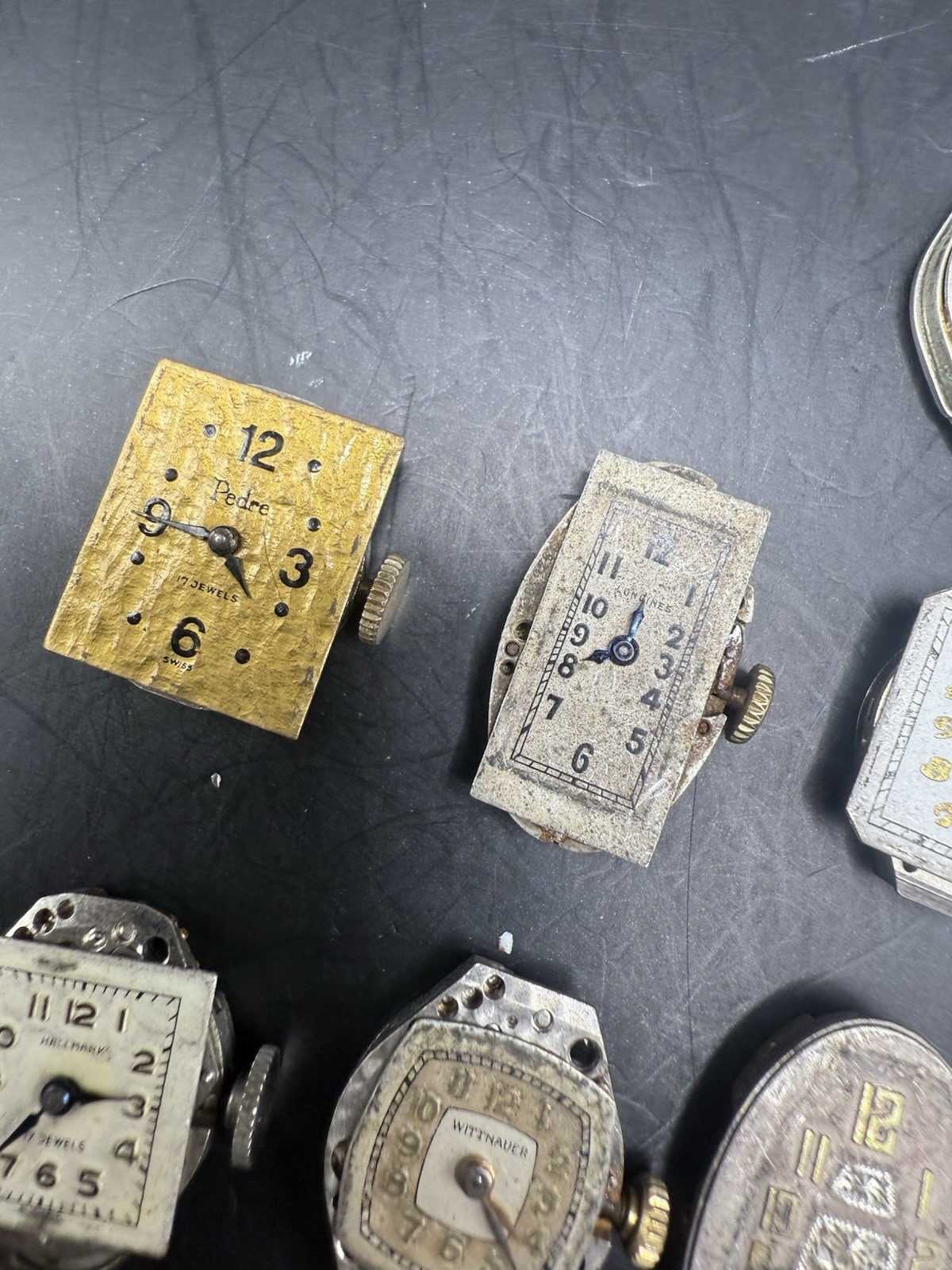 LOT of 16 Vintage Ladies Watch Movements & Dials Various Brands For Parts/Repair