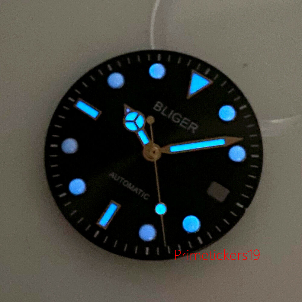 29mm Grey Watch Dial Blue Luminous Rose Gold Edge Fit NH35 NH36 Miyota82 ETA2824