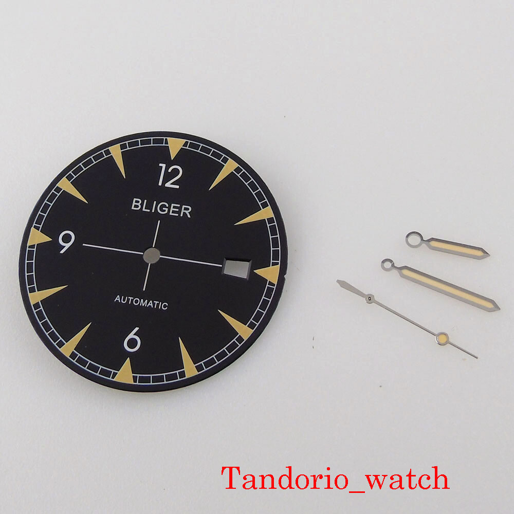Watch Parts Replacement Bliger 33.5mm Luminous Watch Dial For NH35 Movement
