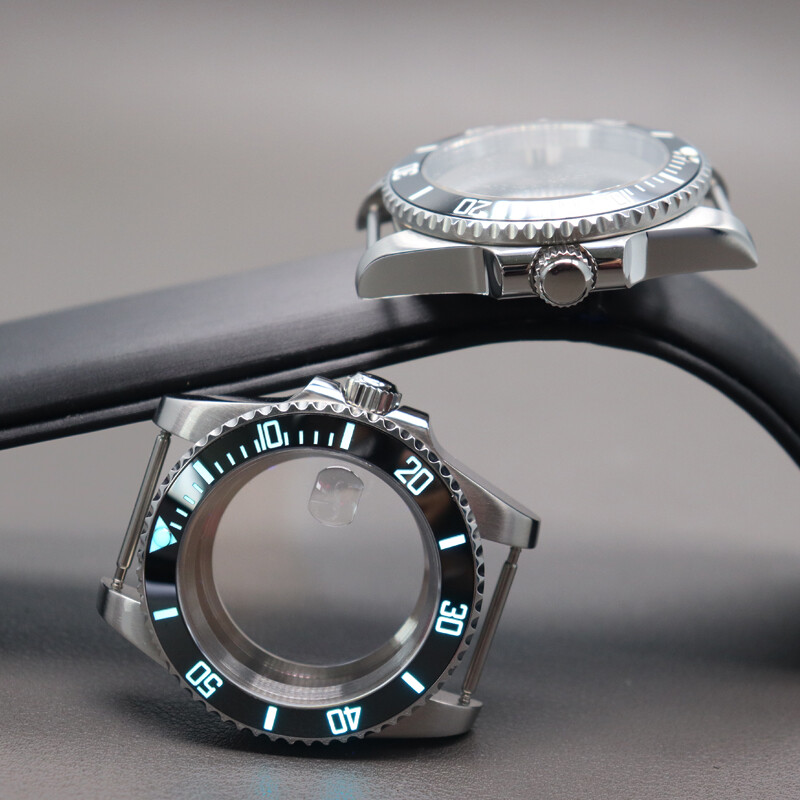 40mm Watch Case 3C Luminous Ceramic Bezel insert Sapphire For Nh35 nh38 Eta2824