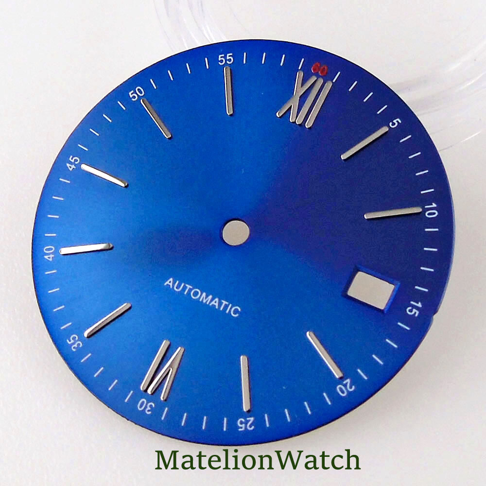 Fit NH35A NH36A Movement 31mm Watch Dial With Hands Date Window Roman Numbers
