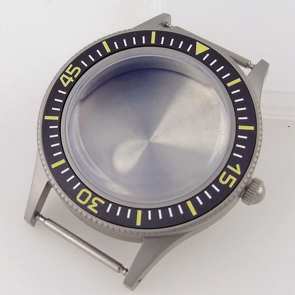 40mm Sapphire Glass Watch Case Fit 50-FATHOMS NH35 NH36 2824 Super luminous