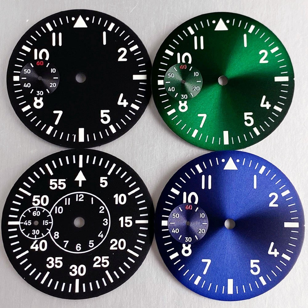 37mm Sterile Black White Luminous Dial Fit 6497 seagull 3600 movement Case