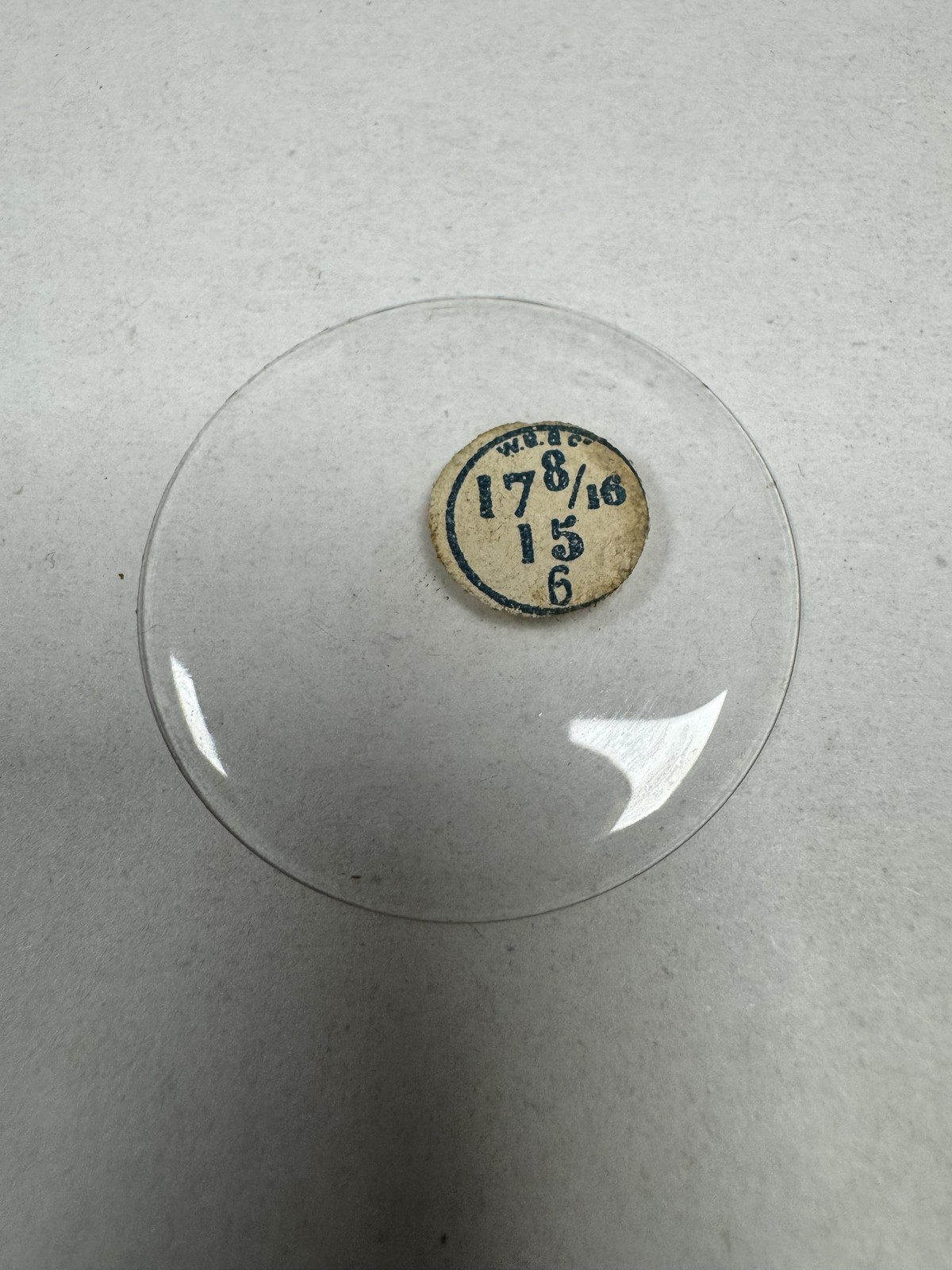 Vintage W.B.&C. Pocket Watch Mineral Crystal Domed 39.60mm 17 8/16 15 6 Clear