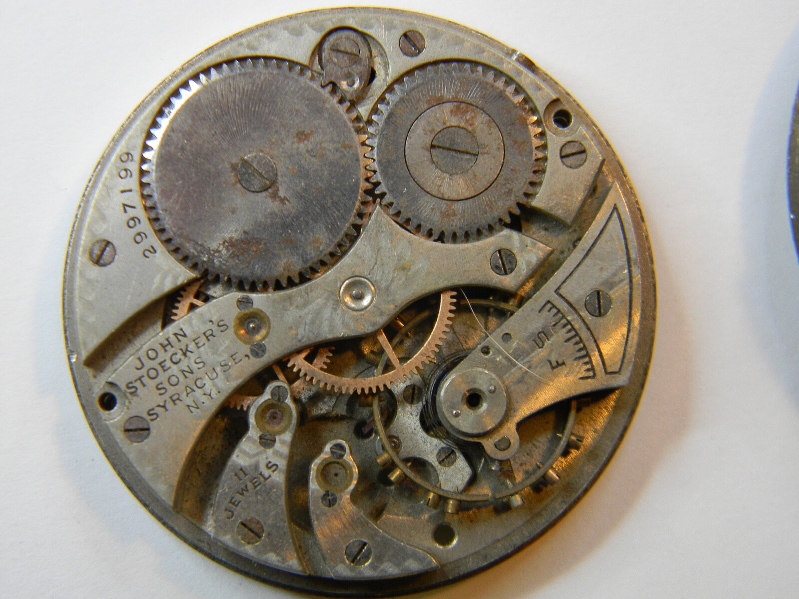 6 VINTAGE ILLINOIS 21J PRIVATE LABEL POCKET WATCH MOVEMENT LOT – PARTS OR REPAIR