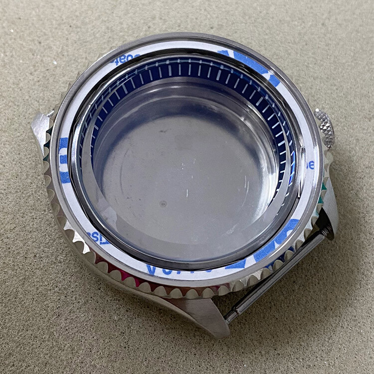 For NH35/NH36/4R Movement 41.5MM Watch Case 3.8 o’clock Crown Mineral Glass Case