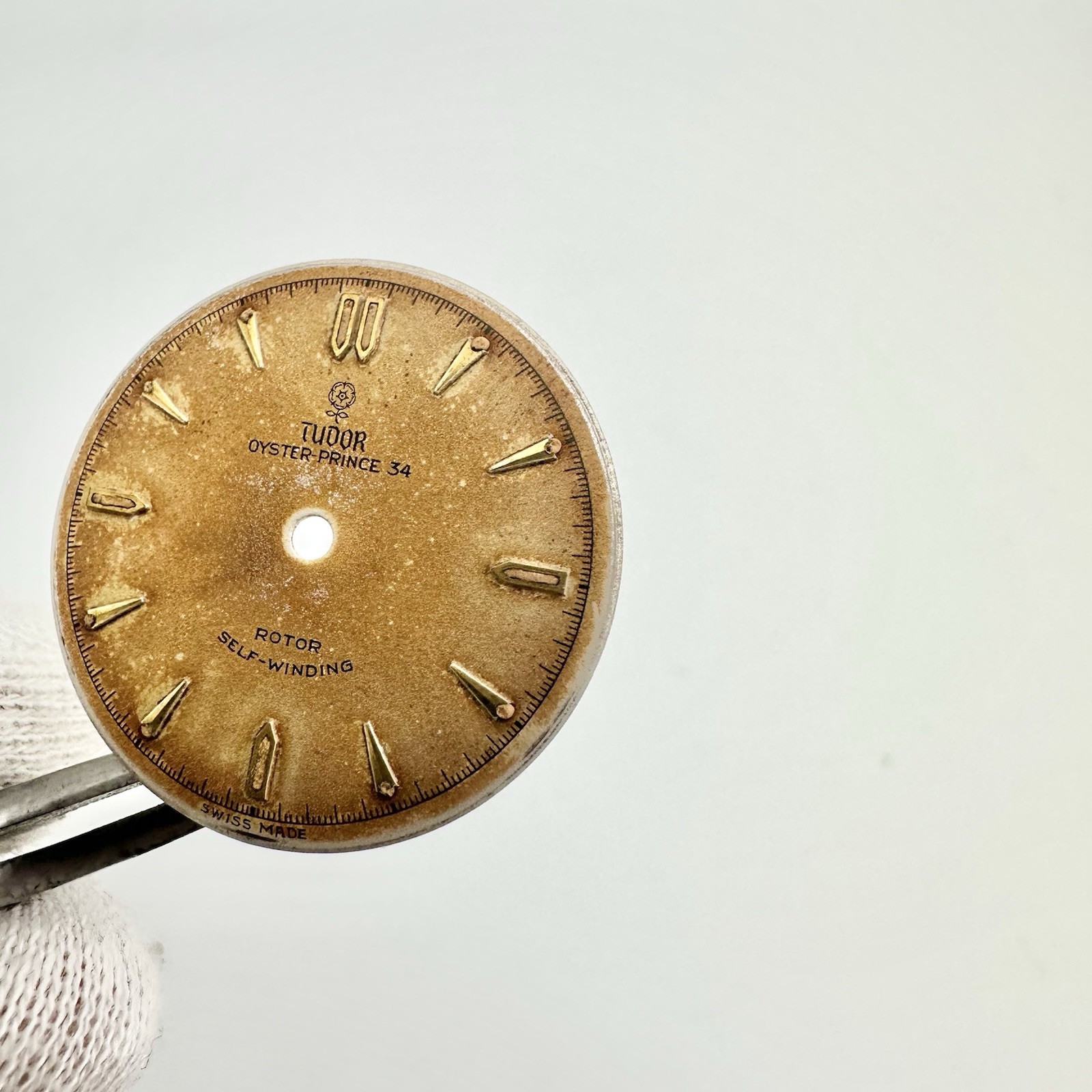 RARE 1950s Tudor Rose Tritium Patina Dial Ref. 7909 caliber 390 Oyster Prince