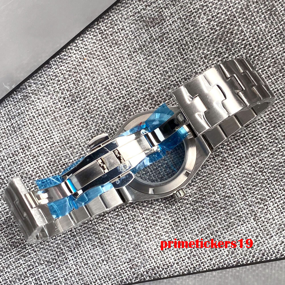 41mm Watch Case Transparent Back Bracelet Sapphire 33mm Dial Hands Fit NH35 Movt