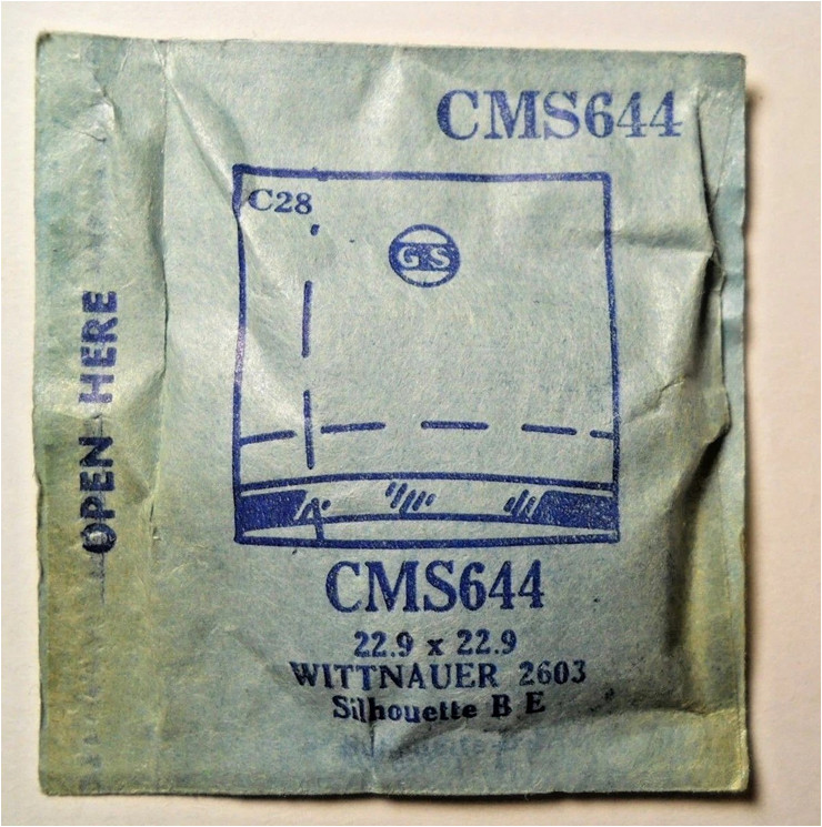 GS CMS644 Watch Crystal For Wittnauer 2603 Silhouette B E – 22.9 x 22.9 mm Part