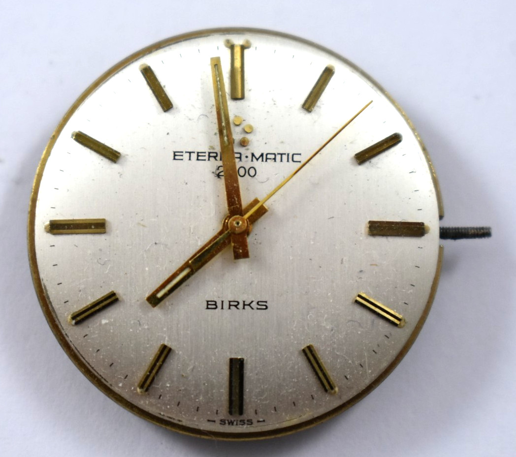 Vintage Eterna Matic Birks 2000 Automatic 1470K 21J Wrist Watch Movement lot.wi